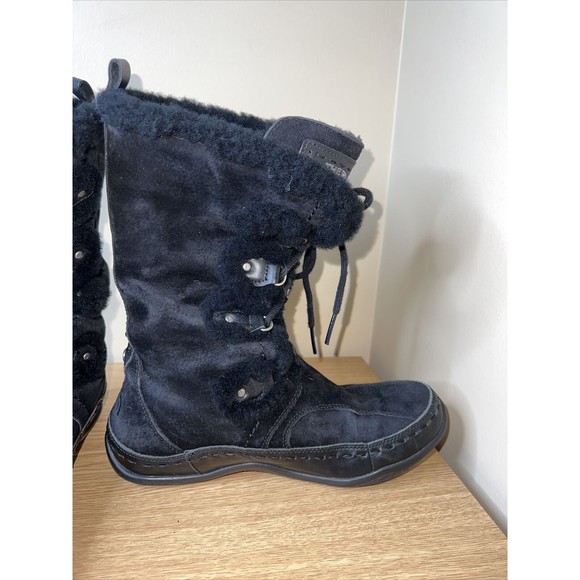The North Face Abby II Winter Snow Boots Women's Size 10 Black Suede Waterproof - Picture 6 of 12